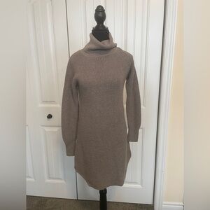 Wilfred Free taupe merino wool waffle sweater dress XS
